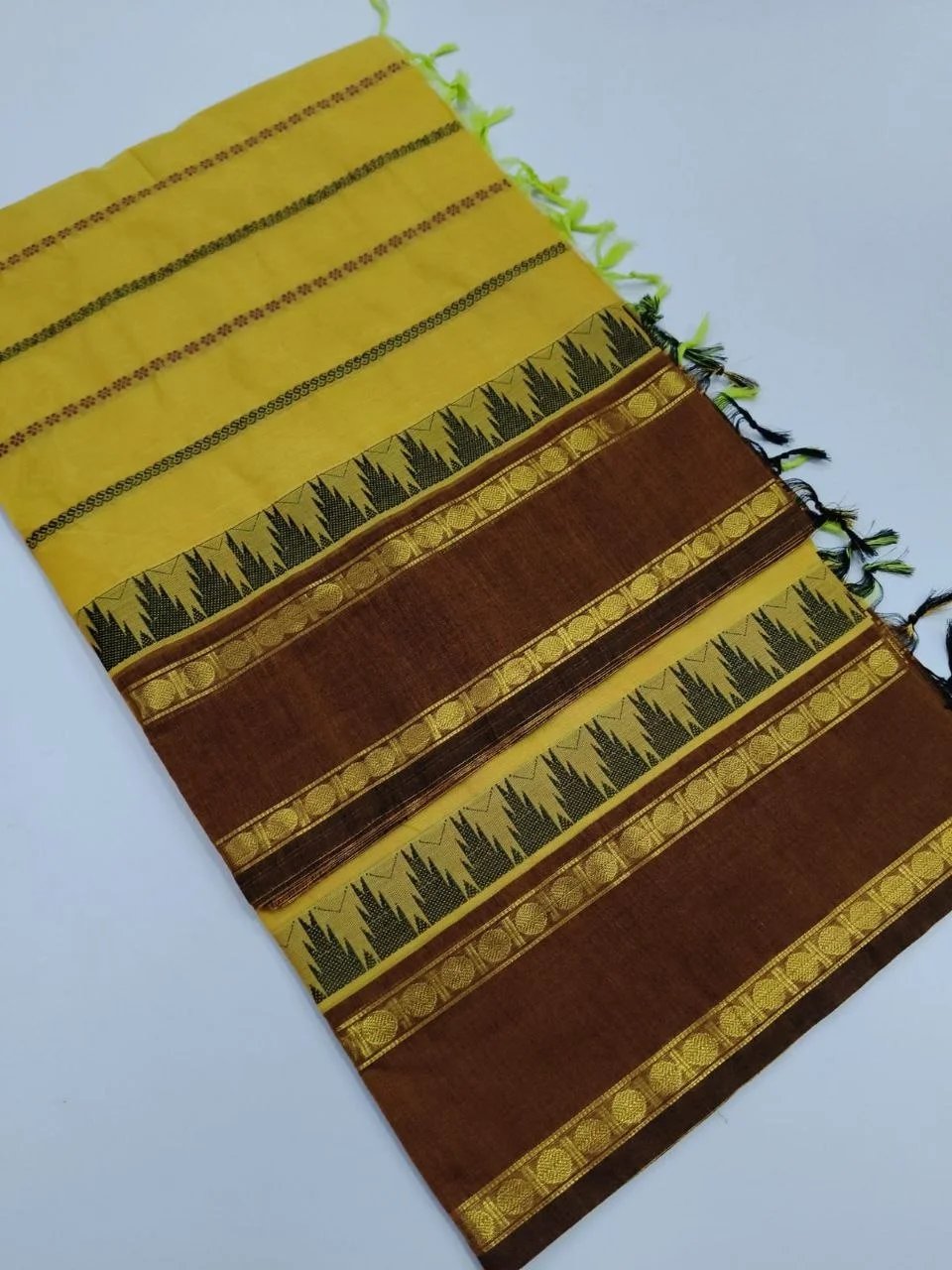 Cherry Red Kanchi Cotton Saree with Zari Border